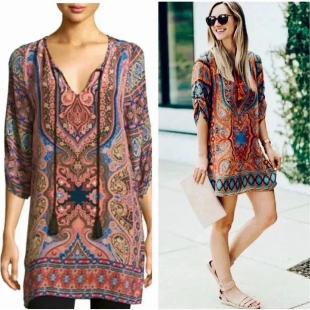 Anthropologie Tolani Colorful Bohemian Tunic Top